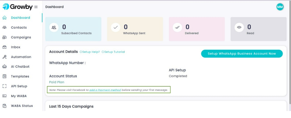 payment dashboard